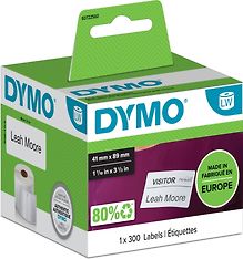 Dymo LabelWriter -nimitarra 89 x 41 mm, 300 tarraa, valkoinen