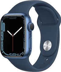 Apple Watch Series 7 (GPS) 41 mm sininen alumiinikuori ja syvänteensininen urheiluranneke (MKN13)