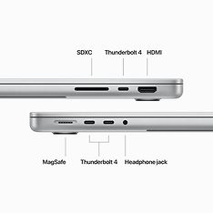 Apple MacBook Pro 14” M3 Max 128 Gt, 8 Tt 2023 -kannettava, hopea (MRX83), kuva 6