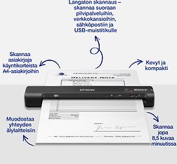 Epson WorkForce ES-60W -A4-mobiiliskanneri, akulla, kuva 4