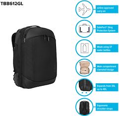 Targus EcoSmart Mobile Tech Traveller 15.6" XL -tietokonereppu, kuva 15