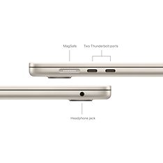 Apple MacBook Air 15" M3 24 Gt, 2 Tt 2024 -kannettava, tähtivalkea (MXD33), kuva 7