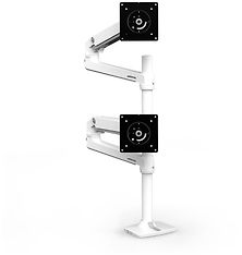 Ergotron LX Dual Stacking Arm -näytönvarsi, valkoinen/harmaa, kuva 2