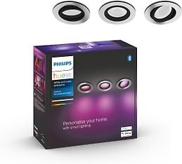 Philips Hue Centura -älyalasvalo, White and color ambiance, alumiini pyöreä kehys, 3-PACK