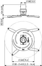Vogel's PPC 2500 -projektorin kattokiinnike, maks. 25 kg, kuva 2