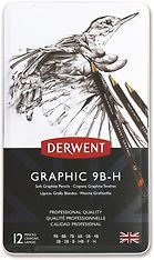 Derwent Graphic -lyijykynälajitelma, 12 kynää