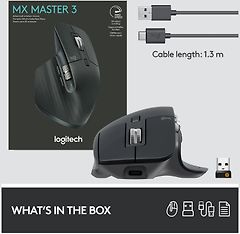 Logitech MX Master 3 -hiiri, musta, kuva 12