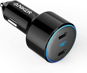 Anker PowerDrive + III Dual USB-C -autolaturi, musta