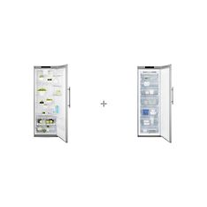 Electrolux ERF4114AOX -jääkaappi ja EUF2748AOX -kaappipakastin, teräs