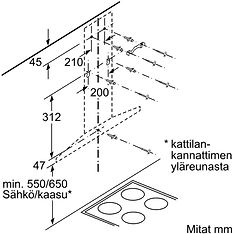 Bosch DWQ96DM50 Serie 4 -liesituuletin, teräs, 90 cm, kuva 7