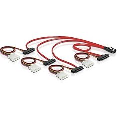 DeLOCK Multilane SAS-kaapeli SFF-8087 > 4xSFF-8482 & Molex 4-pin virta, 50 cm