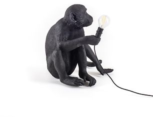 Seletti The Monkey Lamp Sitting -pöytävalaisin, musta, kuva 4