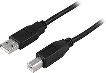 DELTACO USB 2.0 A - B, uros - uros -kaapeli, 5 m, musta