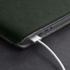 Woolnut Leather Sleeve -suojatasku 16" MacBook Pro, vihreä, kuva 6
