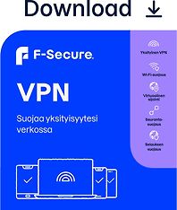 F-Secure VPN - kaikki laitteet - 1 laite / 12 kk -yksityisyyden suoja ohjelmisto, ESD - sähköinen lisenssi