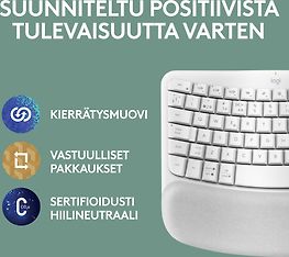 Logitech Wave Keys -langaton näppäimistö, luonnonvalkoinen, kuva 9