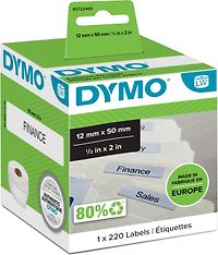 Dymo LabelWriter -riippukansiotarra 50 x 12 mm, 220 tarraa, valkoinen