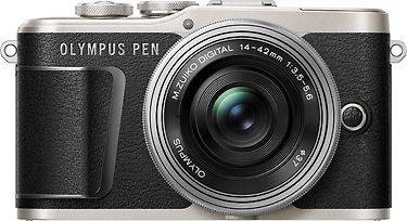 Olympus PEN E-PL9 -mikrojärjestelmäkamera, musta + pannukakkuobjektiivi