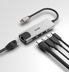 D-LINK DUB-M520 5-in-1 USB-C 3.0 -hubi HDMI/ethernet -sovitin, kuva 3