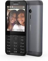Nokia 230 -peruspuhelin, tumman hopea