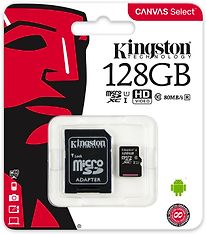 Kingston 128 Gt microSD Canvas Select UHS-I Speed Class 1 (U1) -muistikortti