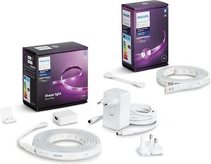 Philips Hue LightStrips Plus -valonauha, BT, 2m aloituspakkaus ja 1m jatkopala -tuotepaketti