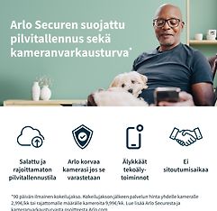 Arlo Ultra 2 -valvontajärjestelmä neljällä 4K Ultra HD -tasoisella kameralla, musta, kuva 6