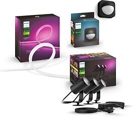 Philips Hue Lily Outdoor white ambiance & color + 2 m Hue Outdoor valonauha + Hue Outdoor liiketunnistin -tuotepaketti