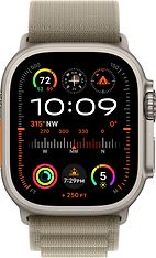 Apple Watch Ultra 2 (GPS + Cellular) 49 mm titaanikuori ja oliivinvihreä Alpine-ranneke, keskikokoinen (MREY3), kuva 2