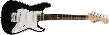 Squier Mini Stratocaster V2 -sähkökitara, musta