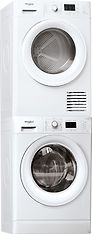 Whirlpool -pesutorni, 7kg, FWL71452W -pyykinpesukone ja FTCM107B -kuivausrumpu + Smell Well pesuaine
