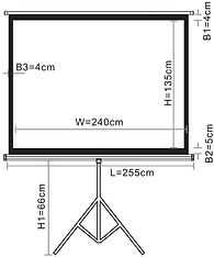 Leinwand Tripod 108" 16:9 -kannettava valkokangas, kuva 3