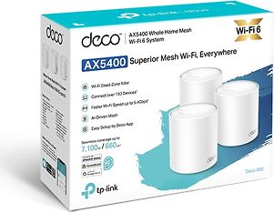 TP-LINK Deco X60 AX5400 WiFi 6 -Mesh-järjestelmä, 3-pack, kuva 3