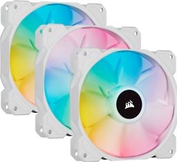 Corsair iCUE SP120 RGB ELITE Performance PWM -tuuletin, valkoinen, 120 mm, 3 kpl