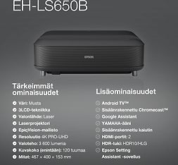 EH-LS650B 4K PRO-UHD -älylaserprojektori, lähiheijastus, kuva 16