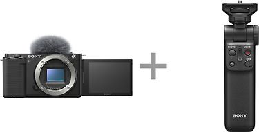 Sony ZV-E10 -järjestelmäkamera, runko + GP-VPT2BT-kuvauskahva