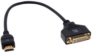 Kramer DVI-I - HDMI (naaras - uros) -adapterikaapeli, musta