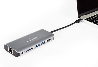 Kramer USB-C MultiPort 4K HDMI and Ethernet -adapteri, harmaa