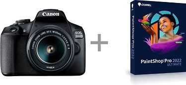Canon EOS 2000D -järjestelmäkamera + 18-55 mm IS II + Corel PaintShop Pro 2022 Ultimate