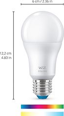 WiZ älylamppu, E27, A60, RGB, Wi-Fi, 2200-6500 K, 806 lm, matta, 3 kpl, kuva 5