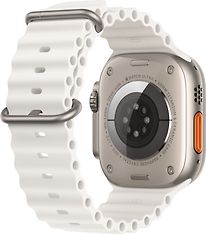 Apple Watch Ultra 2 (GPS + Cellular) 49 mm titaanikuori ja valkoinen Ocean-ranneke (MREJ3), kuva 3