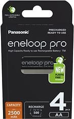 Panasonic Eneloop Pro AA 2500 mAh -akkuparisto, 4 kpl paketti