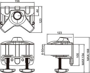 Multibrackets M Desktopmount Single/Dual/Triple -pöytäkiinnike, musta, kuva 7