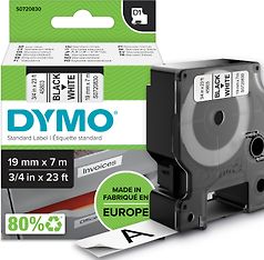 Dymo D1 -teippi 19 mm x 7 m, musta valkoisella pohjalla, kuva 2