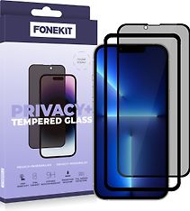 FoneKit Privacy+ Full Cover -panssarilasi, iPhone 13 Pro Max, musta
