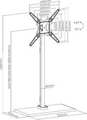 Mozi Monolith -lattiajalusta 23"-55" näytöille, musta, kuva 5