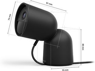 Philips Hue Secure valvontakamera, langallinen, pöytäteline, musta, 1 kpl, kuva 3