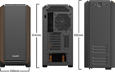 be quiet! Silent Base 601 ATX-kotelo ikkunalla, musta/oranssi, kuva 2