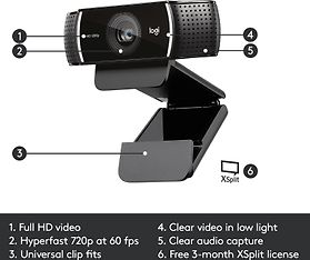 Logitech C922 Pro Stream -web-kamera, kuva 6