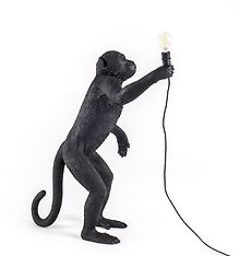 Seletti The Monkey Lamp Standing -pöytävalaisin, musta, kuva 5